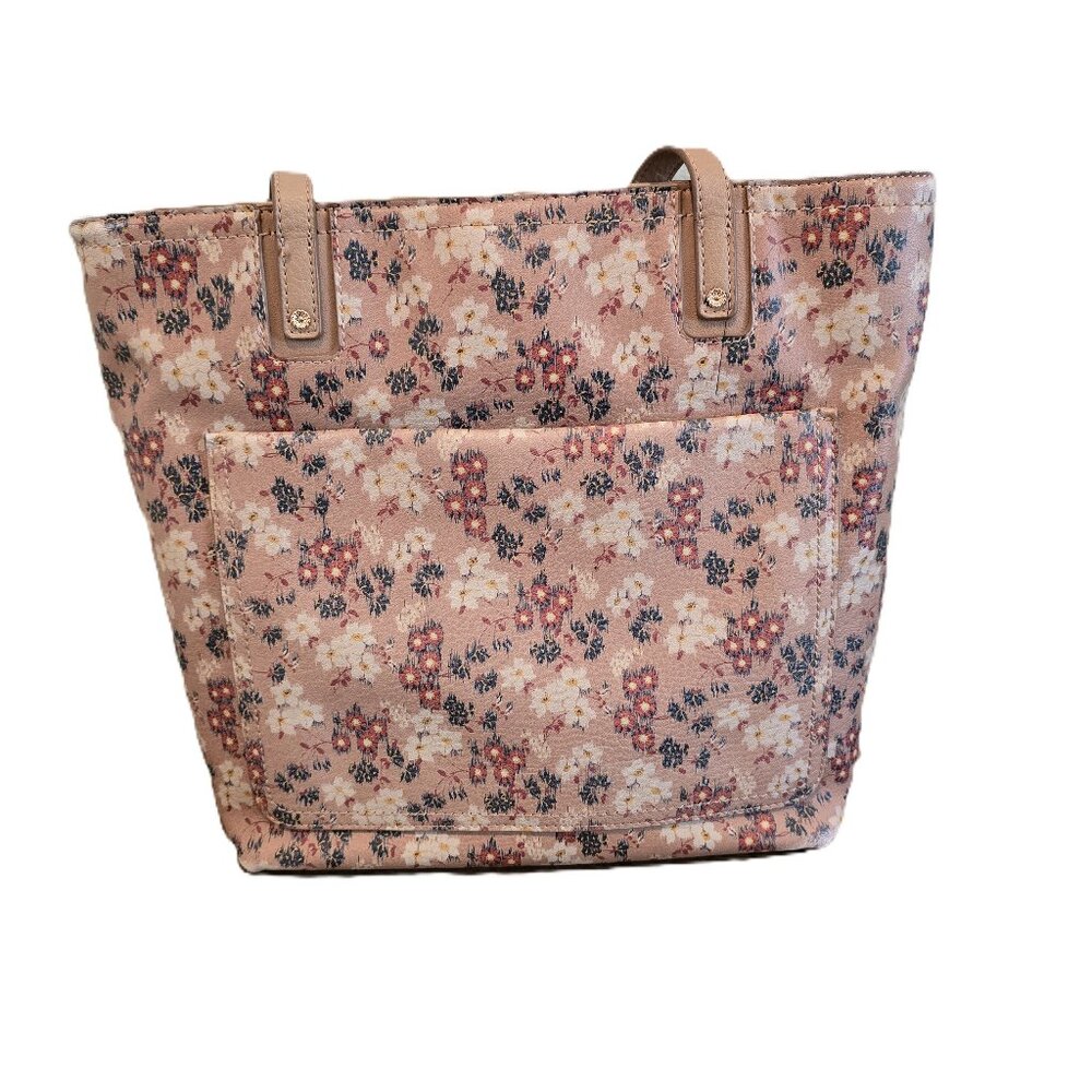 LC Lauren Conrad Floral Tote Bag - Pink and Tan